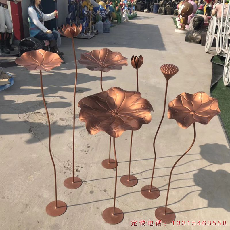 不锈钢荷花公园景观雕塑（2）