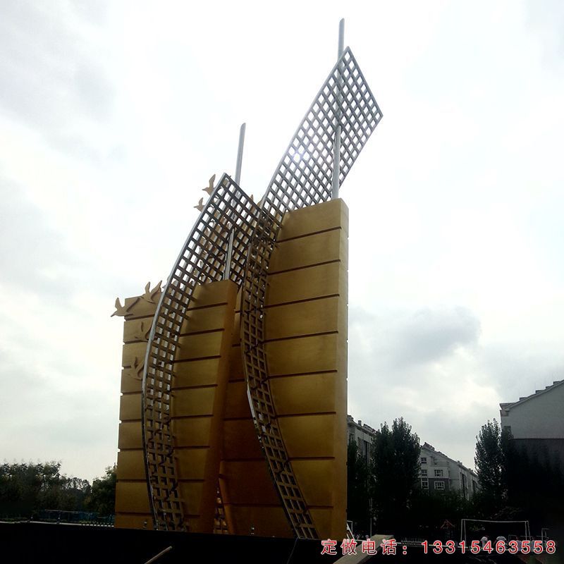 不锈钢城市帆船景观雕塑 （1）