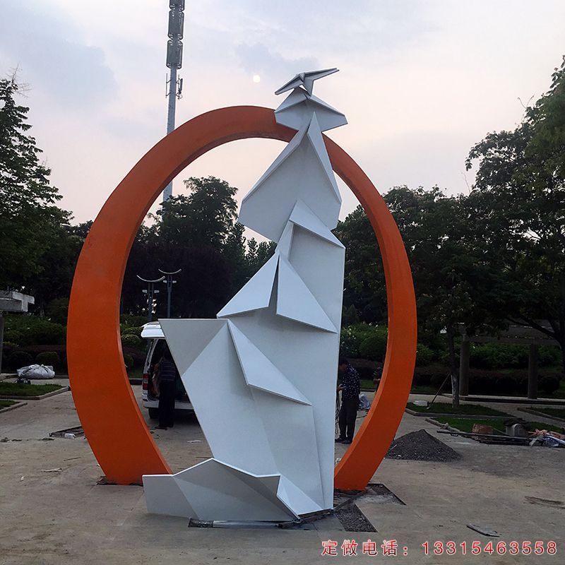 不锈钢公园折纸景观雕塑（1）