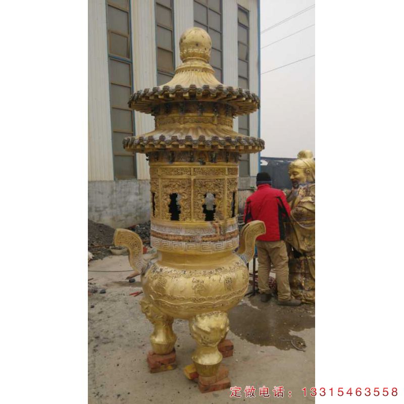 寺庙香炉铜雕（1）