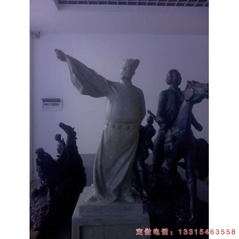 古代诗人石雕