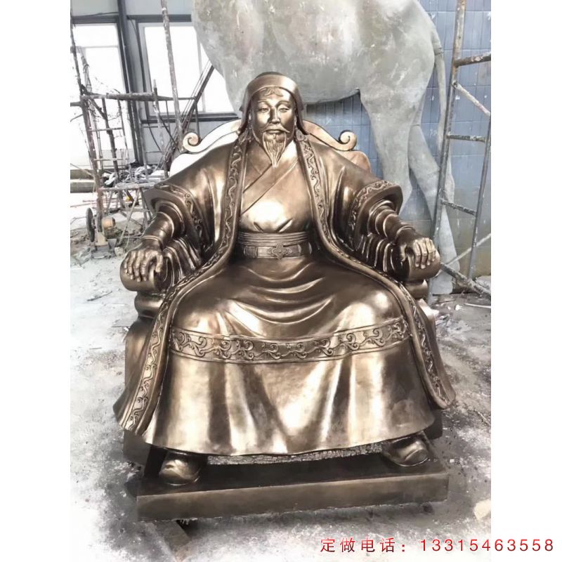 广场成吉思汗人物铜雕（2）