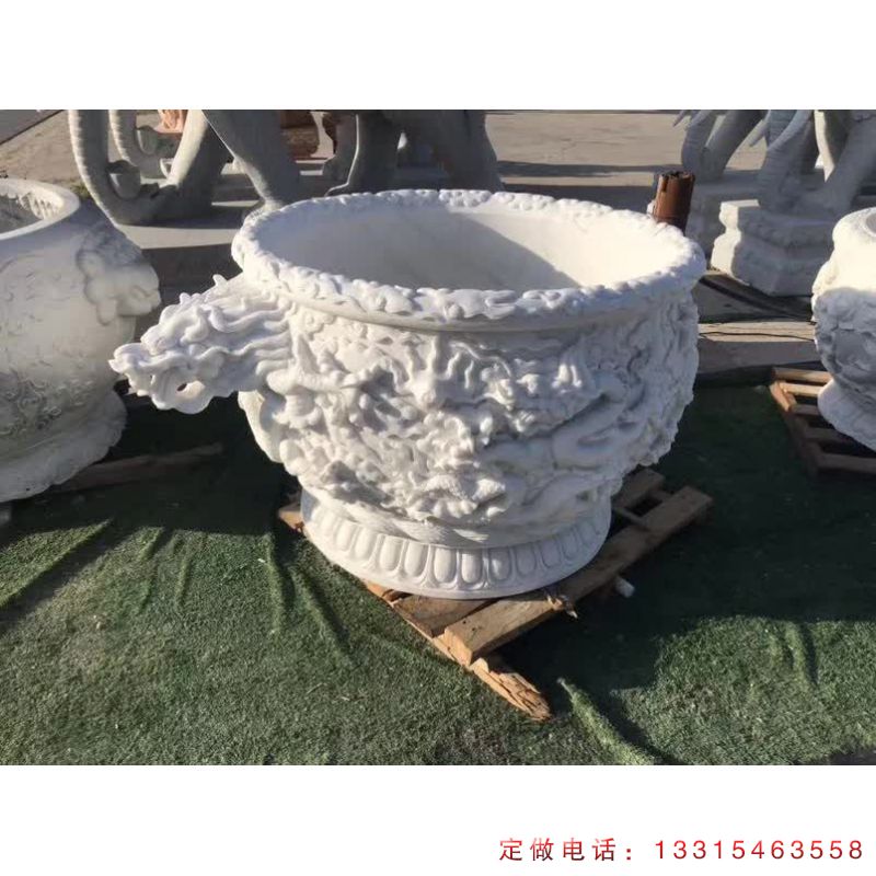 龙凤花盆景观石雕（1）