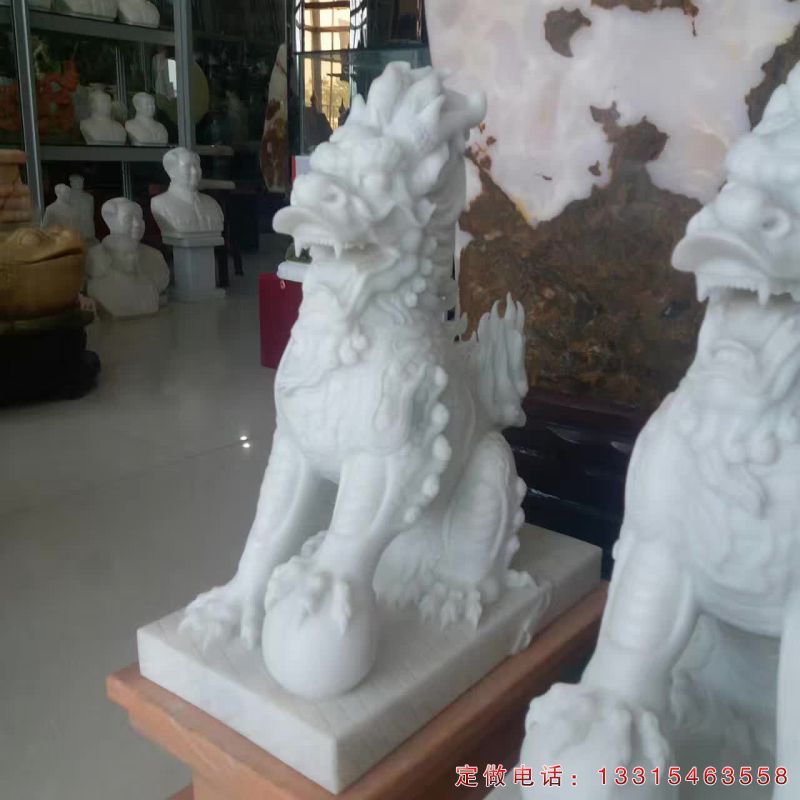 汉白玉麒麟动物雕塑（1）