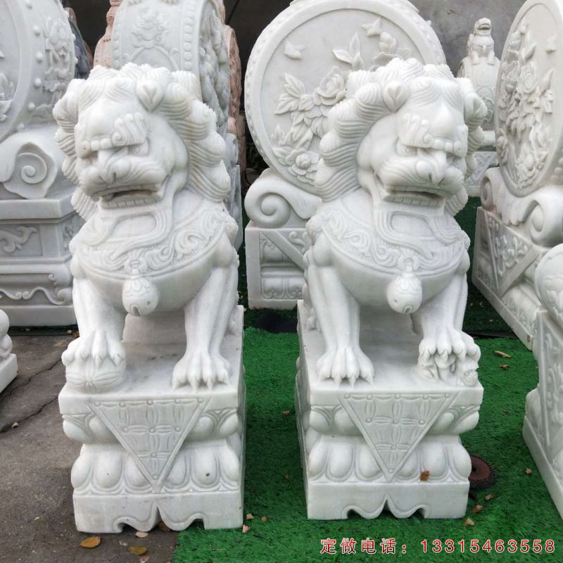 汉白玉狮子动物雕塑（1）
