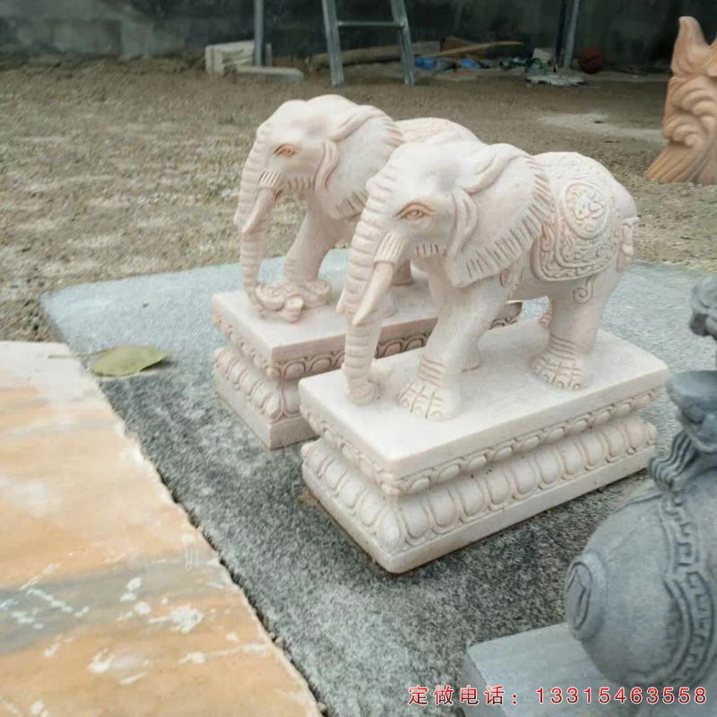 大理石广场动物雕塑大象（1）
