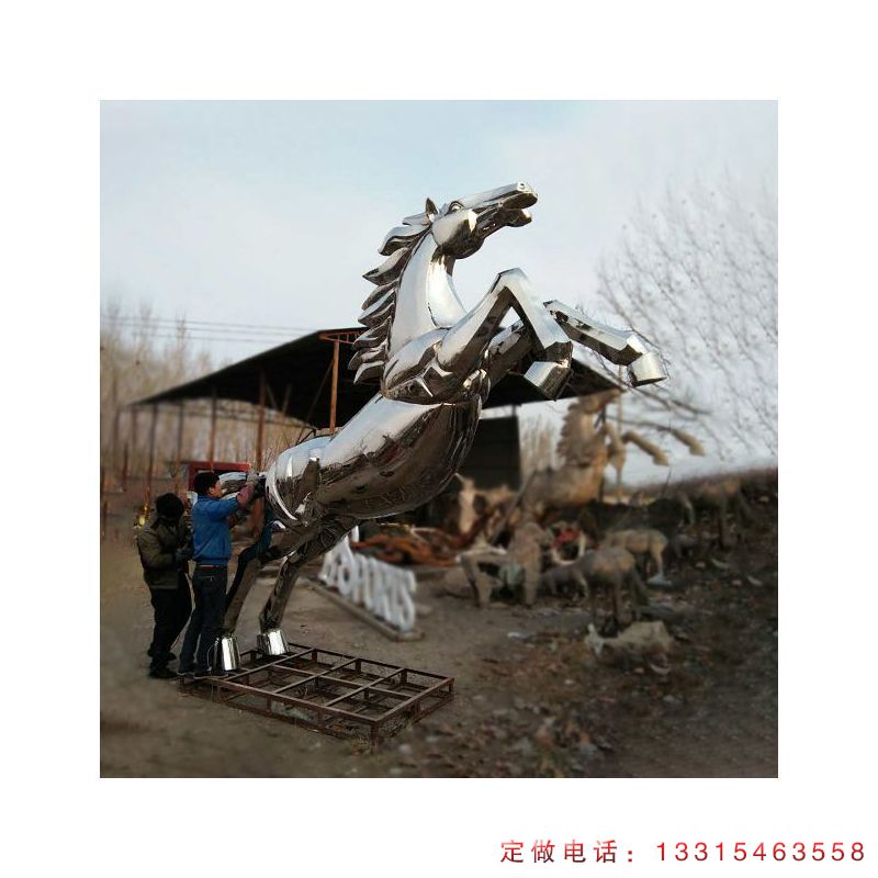 不锈钢奔马广场动物雕塑（2）
