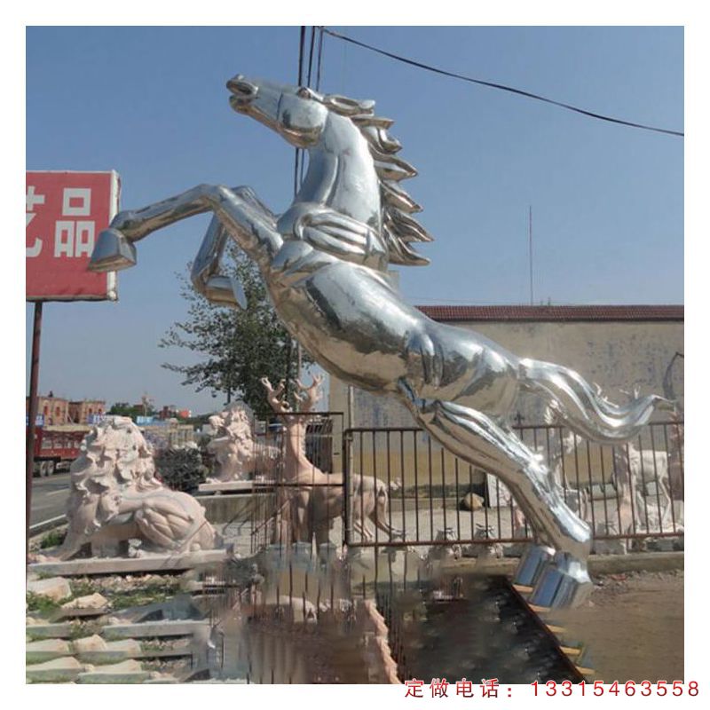 不锈钢奔马广场动物雕塑（3）