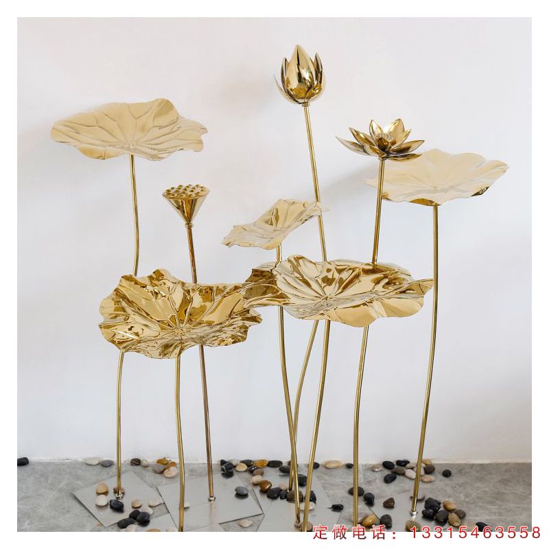 不锈钢荷花公园景观雕塑（1）