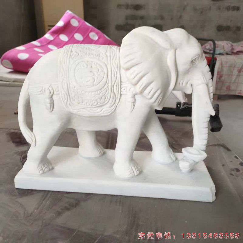 汉白玉吉祥大象动物雕塑（2）