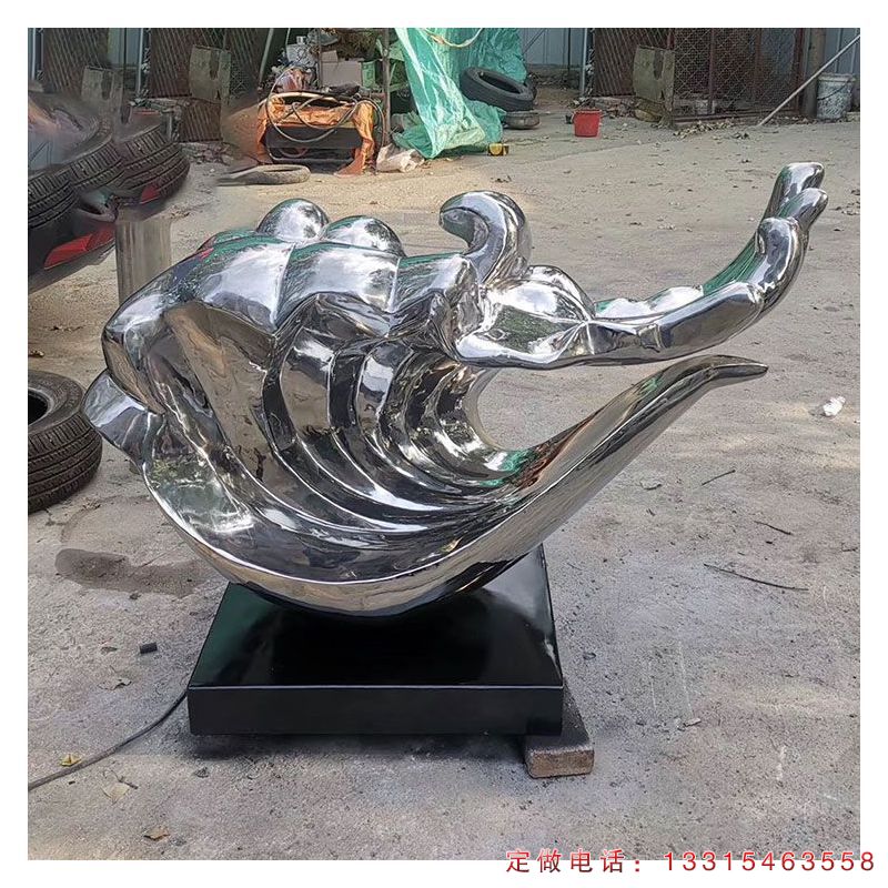 不锈钢海浪公园抽象景观雕塑（2）
