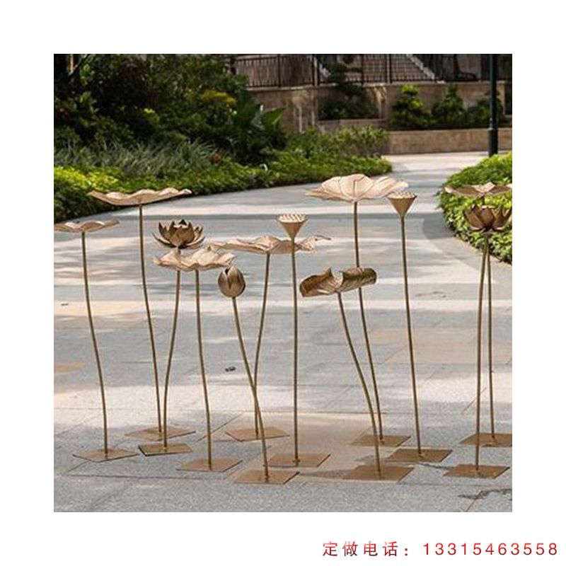 公园不锈钢荷花景观雕塑（1）
