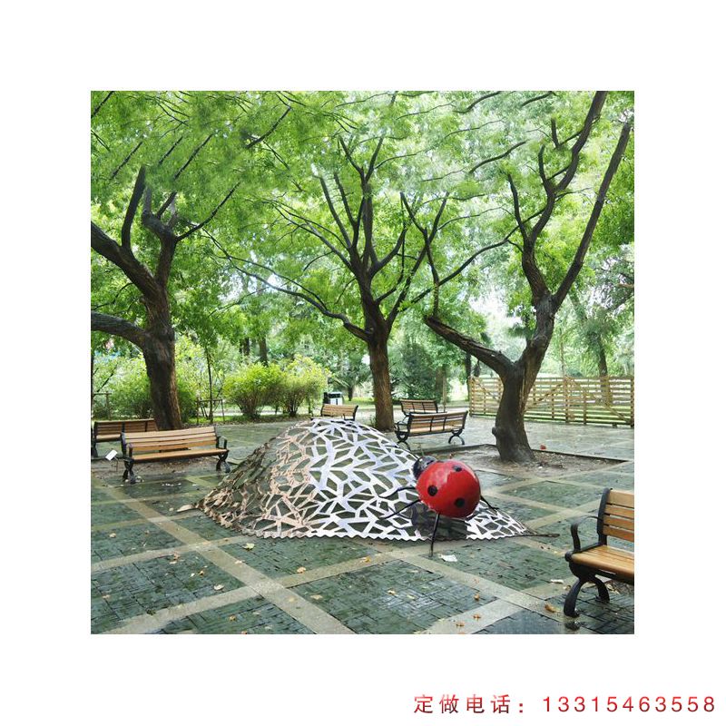 不锈钢瓢虫公园动物雕塑（2）