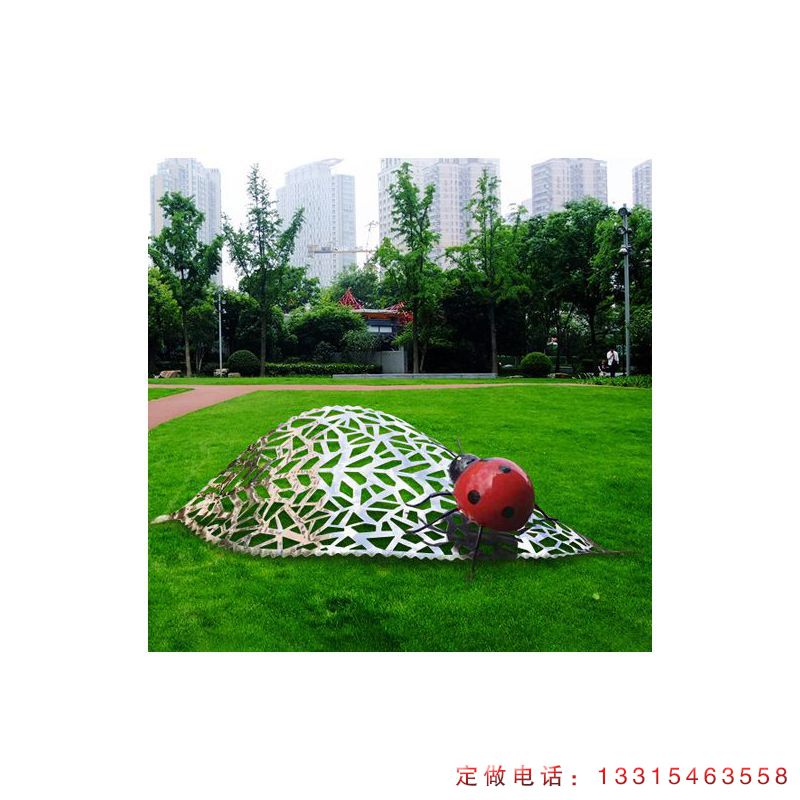 不锈钢瓢虫公园动物雕塑（4）