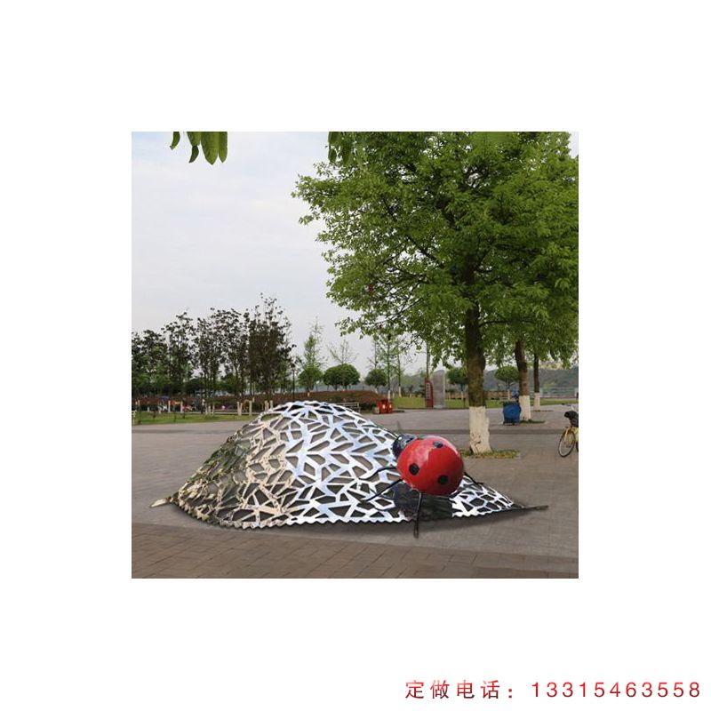 不锈钢瓢虫公园动物雕塑（3）