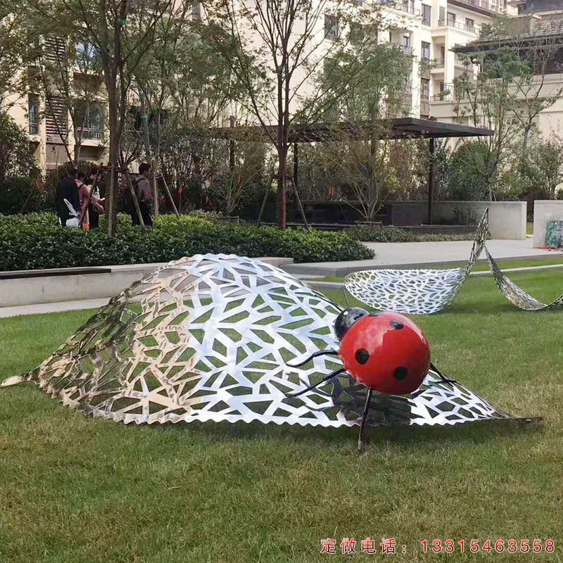 不锈钢瓢虫公园动物雕塑（5）