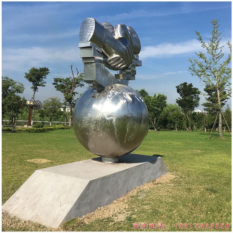 城市不锈钢握手景观雕塑（3）