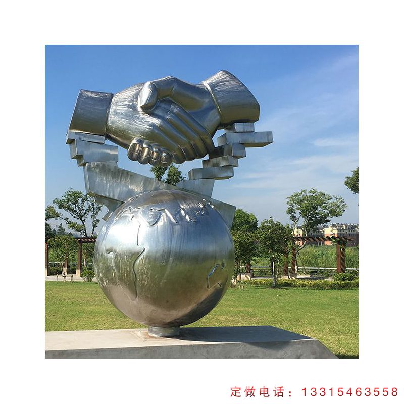 城市不锈钢握手景观雕塑（2）