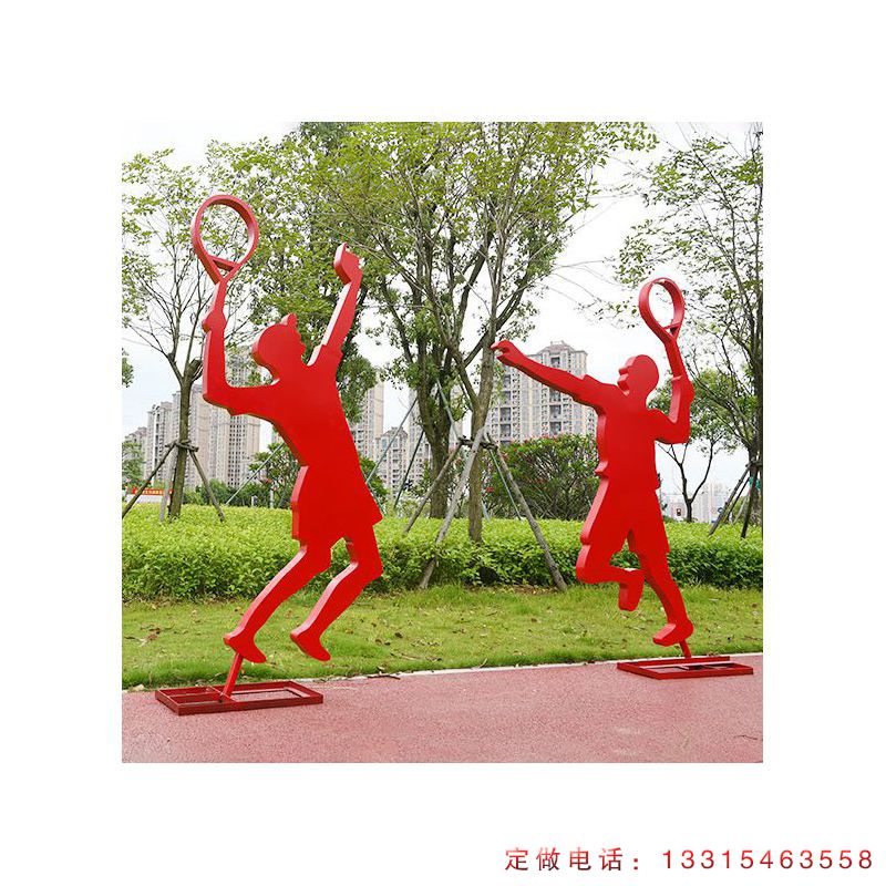 不锈钢打羽毛球人物雕塑（3）