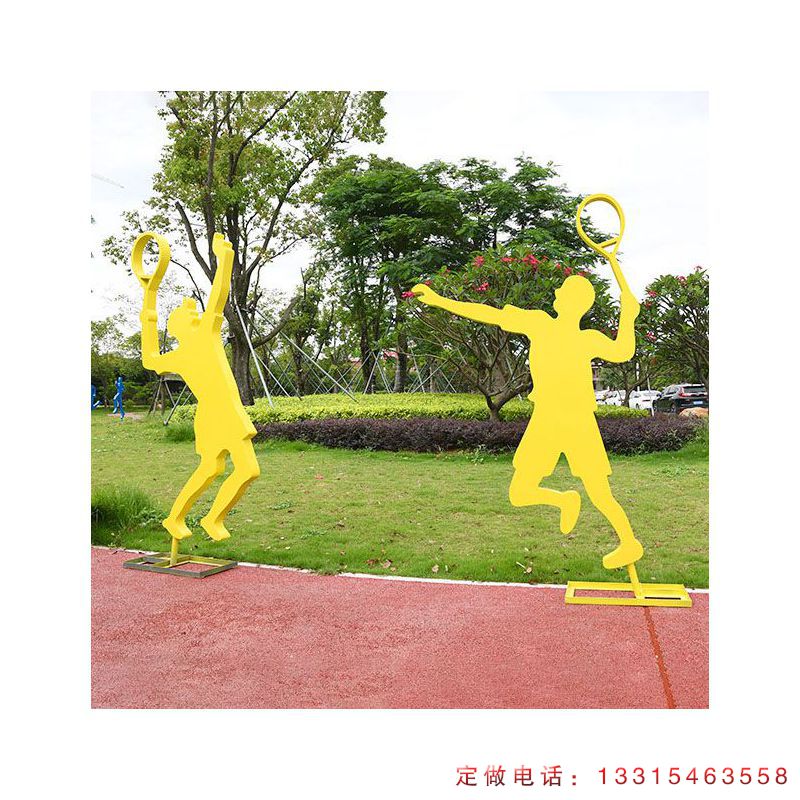 不锈钢打羽毛球人物雕塑（4）