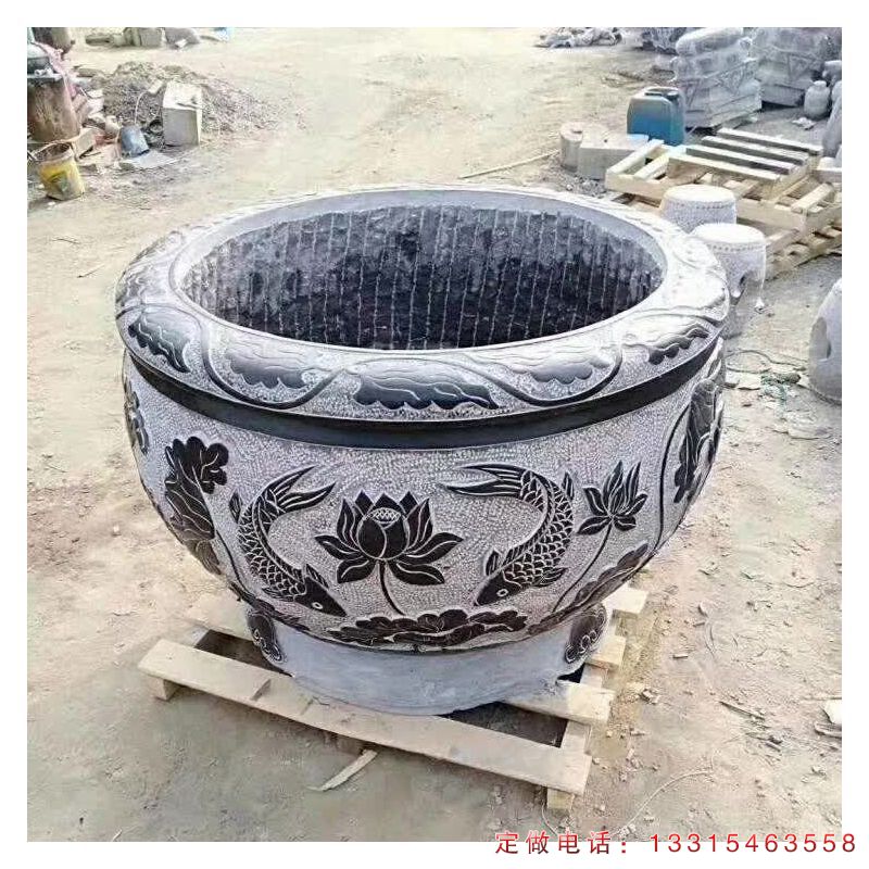 仿古石雕花盆景观雕塑（1）