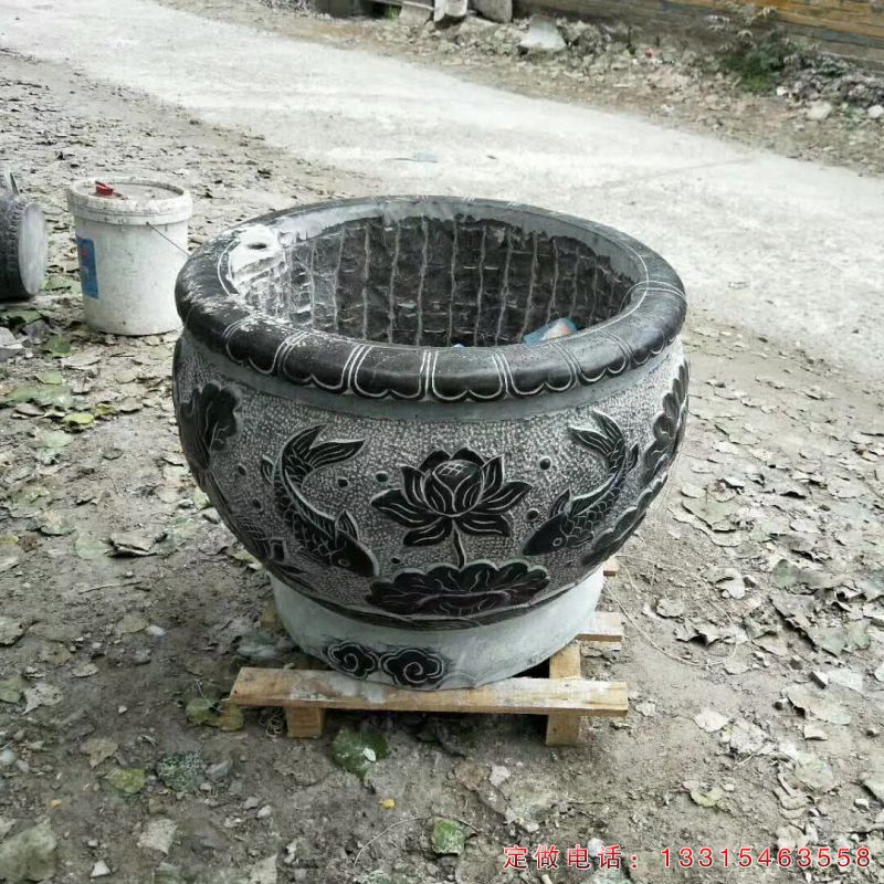 仿古石雕花盆景观雕塑（3）