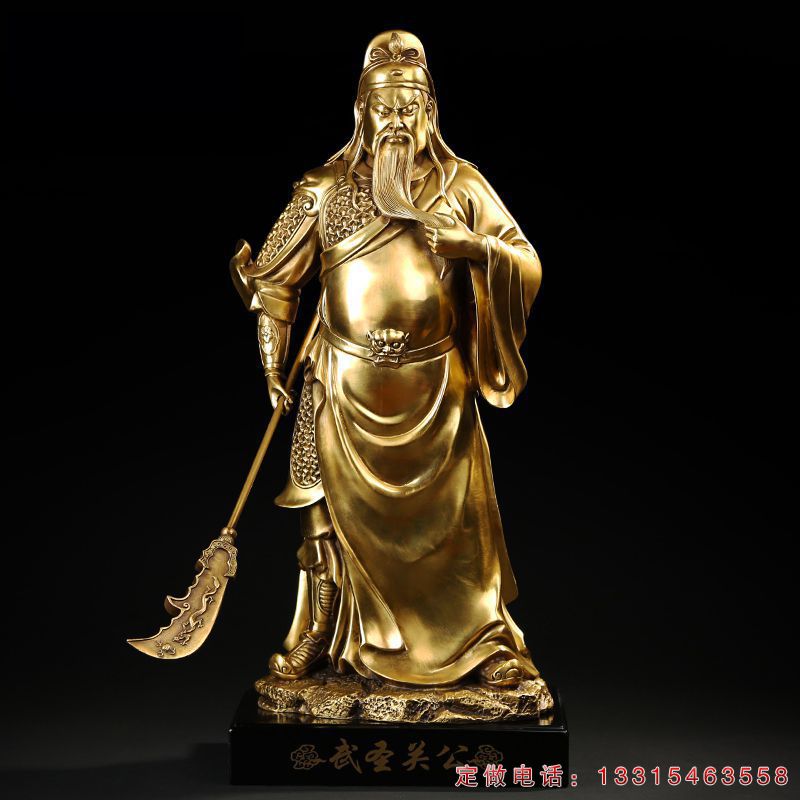 关羽古代人物铜雕（2）