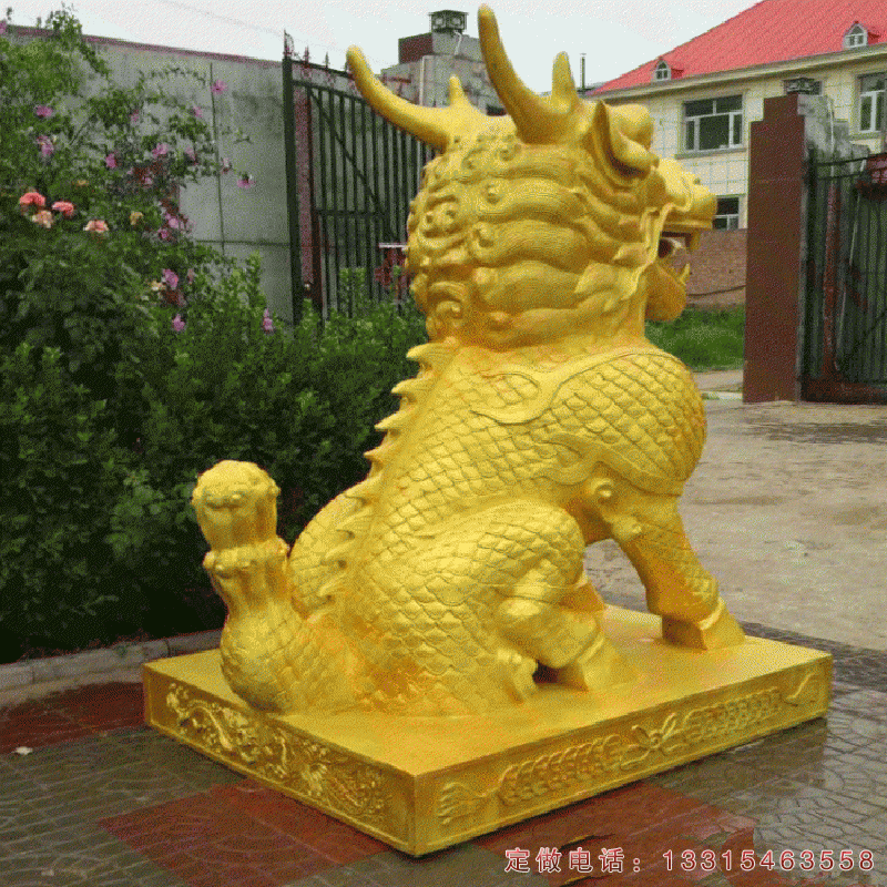 铜雕麒麟城市动物雕塑（2）