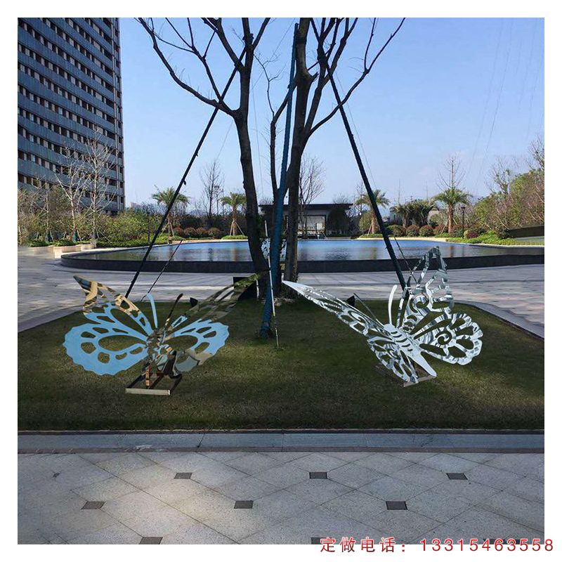 不锈钢镂空蝴蝶公园动物雕塑（4）