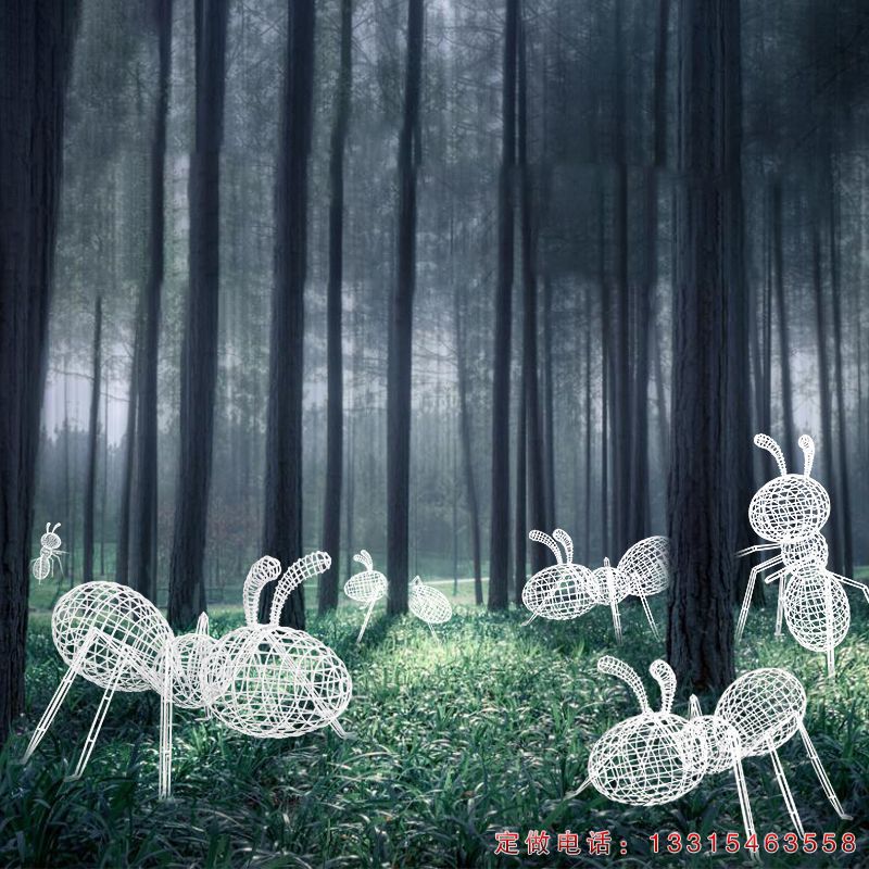 不锈钢镂空蚂蚁动物雕塑（4）