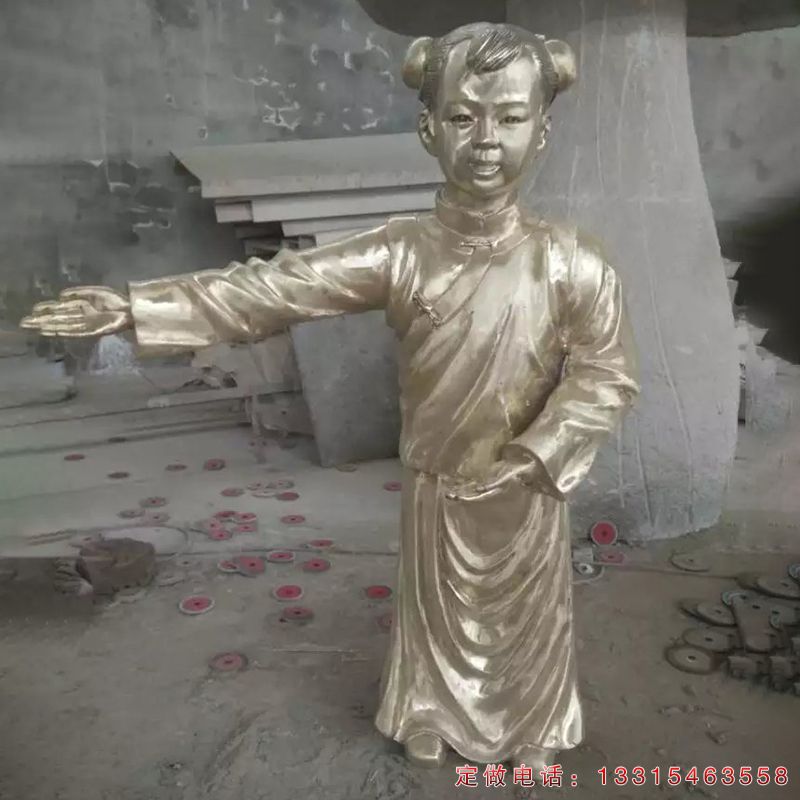 迎宾童子人物铜雕（2）