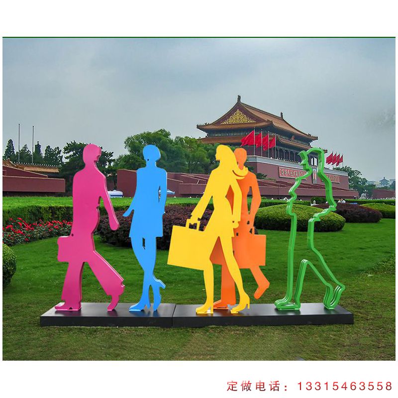 不锈钢商场购物人物雕塑（3）