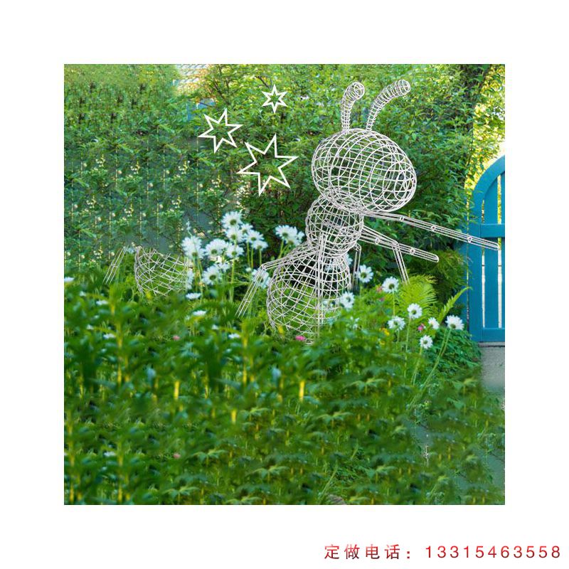 不锈钢镂空蚂蚁动物雕塑（4）
