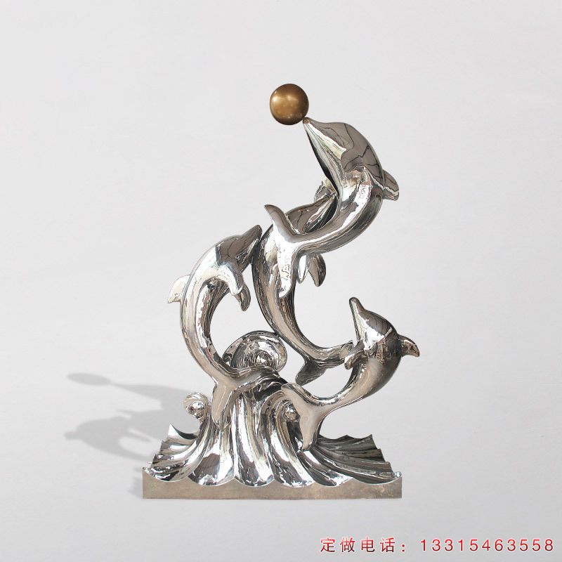 不锈钢海豚动物雕塑（1）