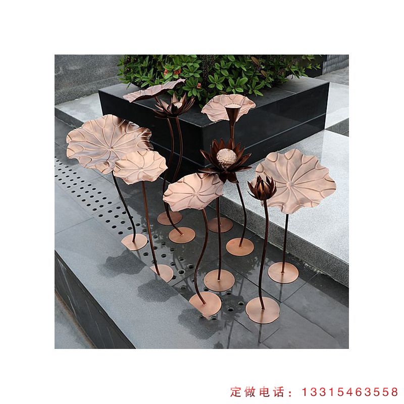 不锈钢荷花公园景观雕塑（2）