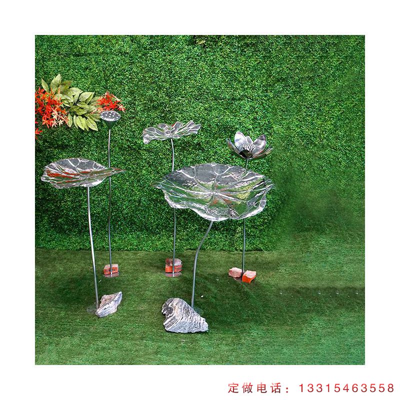 公园不锈钢荷花景观雕塑（2）