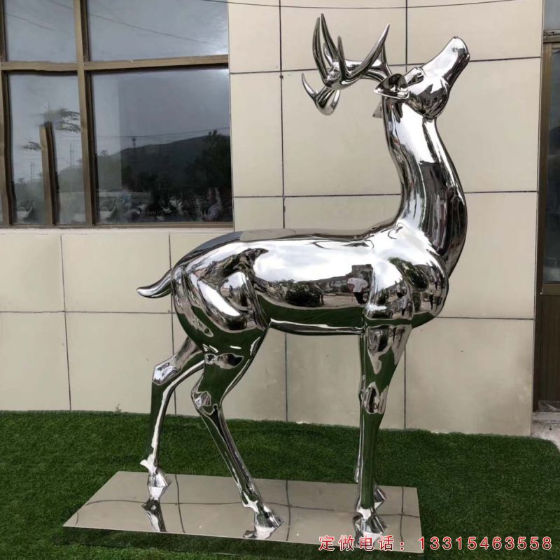 不锈钢别墅鹿动物雕塑（2）