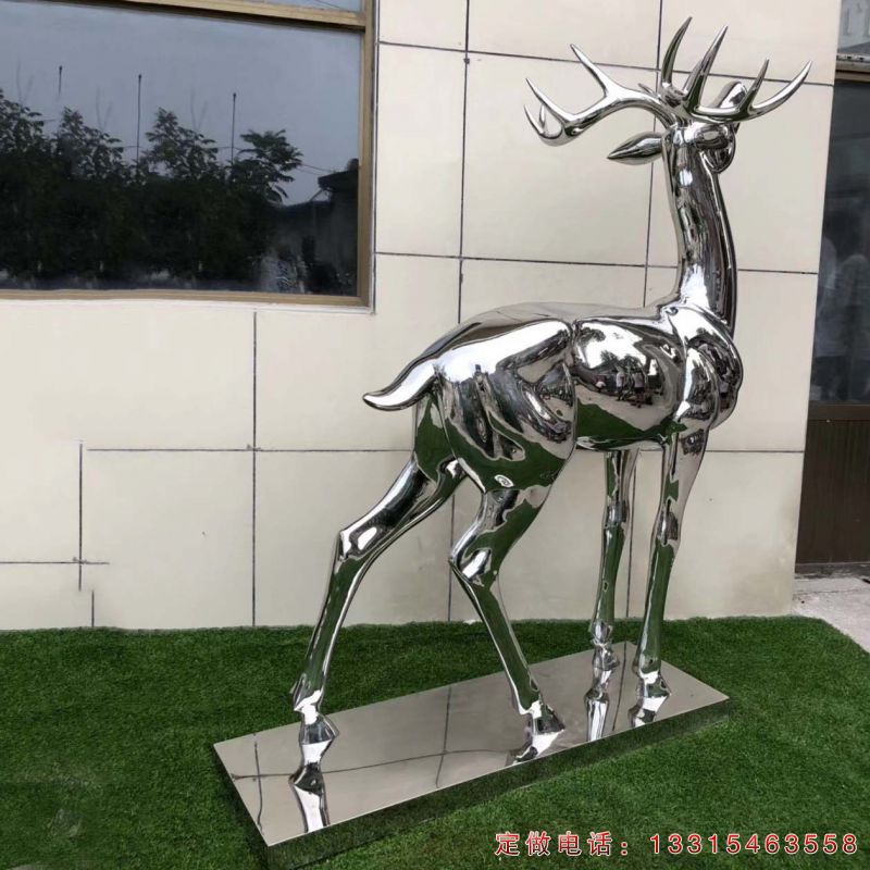 不锈钢别墅鹿动物雕塑（3）