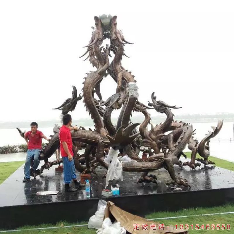 铜雕九龙戏珠广场动物雕塑（1）