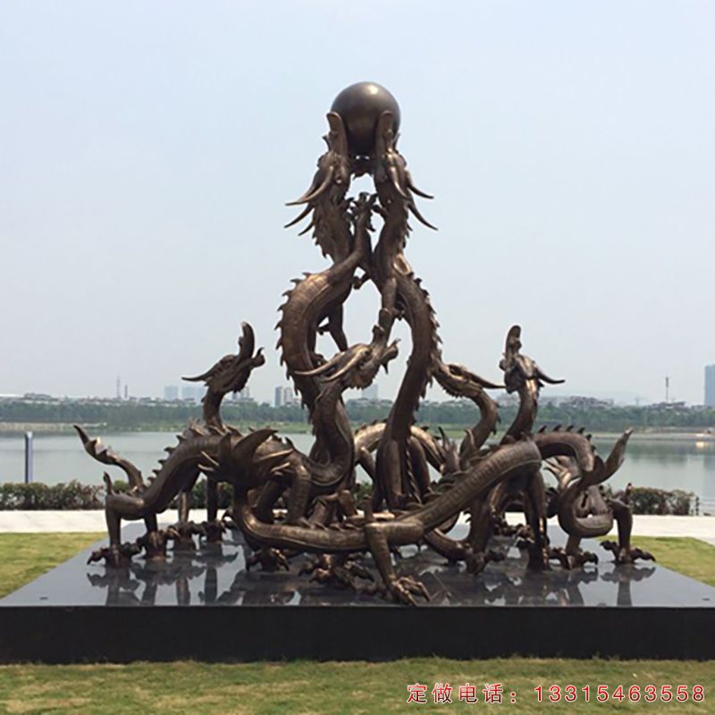 铜雕九龙戏珠广场动物雕塑（3）