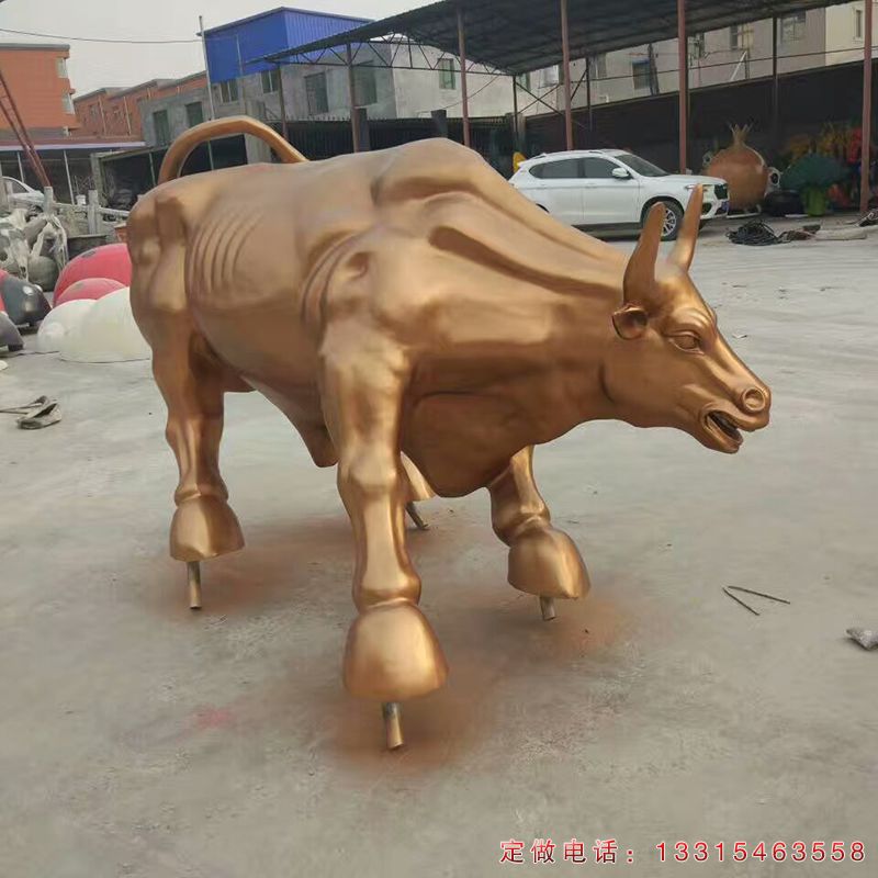 铜雕动物牛城市雕塑（3）