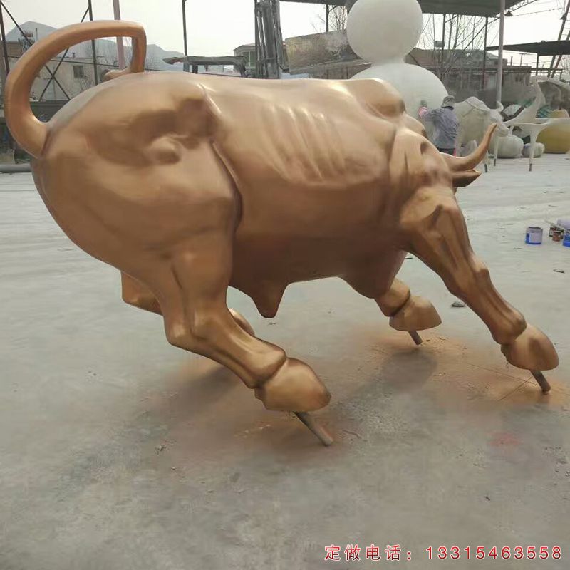 铜雕动物牛城市雕塑（4）