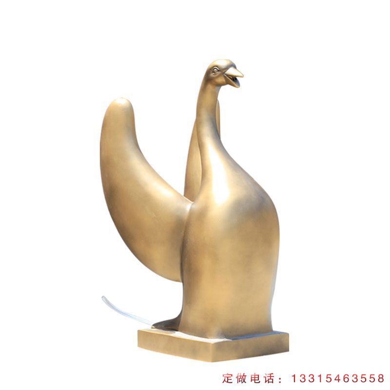铜雕天鹅抽象动物雕塑（4）