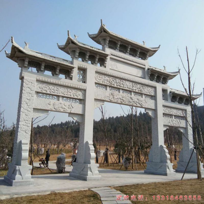 城市牌楼大理石建筑雕塑（1）