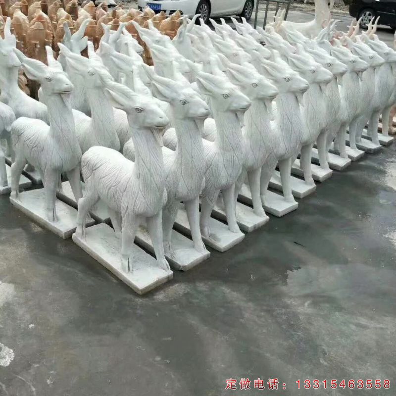 羊大理石公园动物雕塑（1）