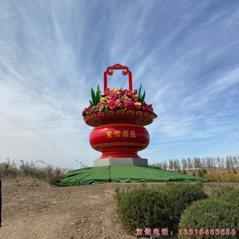 城市花篮不锈钢景观雕塑（1）