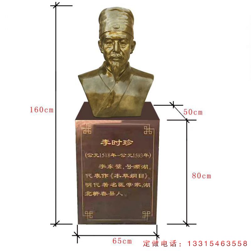 医院李时珍铜雕人物雕塑（1）