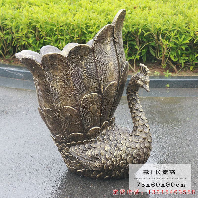 抽象孔雀铜雕动物雕塑（1）