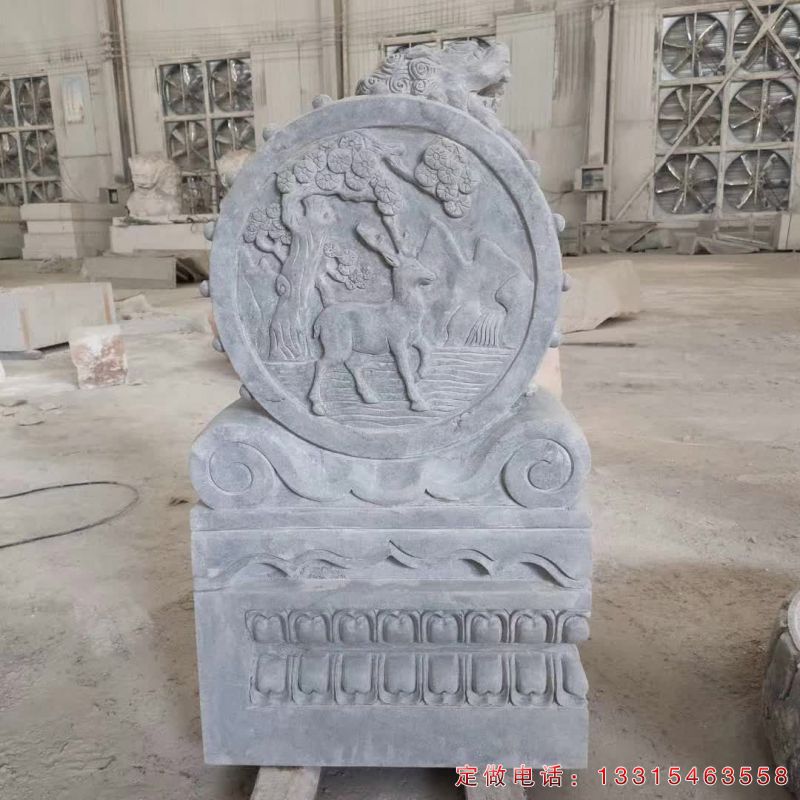 抱鼓石鹿石雕景观雕塑（2）
