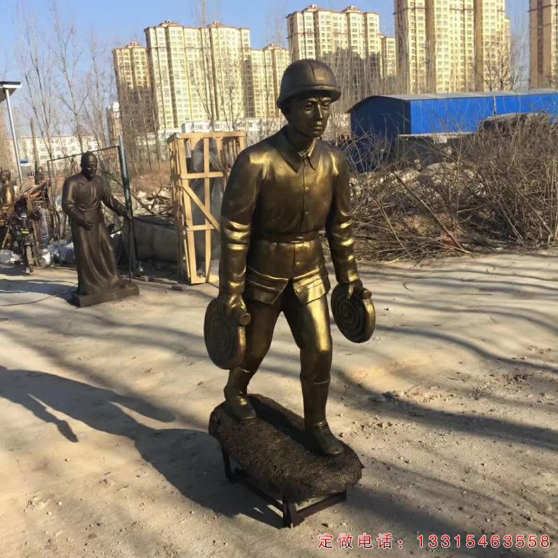 铜雕消防员城市人物雕塑（1）